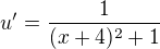 kopírovat do textarea $u' = \frac{1}{(x + 4)^2 + 1}$