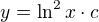 $y = \ln^2 x \cdot c$