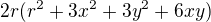 $2r(r^2+3x^2+3y^2+6xy)$