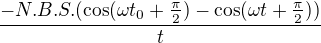 $ \frac{-N.B.S.(\cos (\omega t_{0}+\frac{\pi }{2})- \cos(\omega t+\frac{\pi }{2}))}{t}$