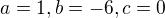 kopírovat do textarea $a=1,b=-6, c=0$
