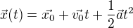 kopírovat do textarea $\vec{x}(t)=\vec{x_0}+\vec{v_0}t+\frac12\vec{a}t^2$