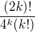$\frac{(2k)!}{4^k(k!)}$