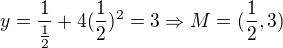 $y=\frac{1}{\frac{1}{2}}+4(\frac{1}{2})^{2}=3\Rightarrow M=(\frac{1}{2},3)$