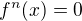 $f^{n}(x)=0$