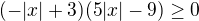 $(-|x|+3)(5|x|-9)\ge 0$