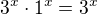 $3^x\cdot 1^x=3^x$