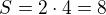 kopírovat do textarea $S=2\cdot 4=8$