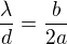 $\frac\lambda d=\frac b{2a}$
