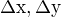 $\rm{\Delta}x,\rm{\Delta}y$