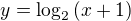 $y=\log_2{(x+1)}$