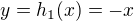 $y=h_1(x)=-x$