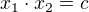 $x_1\cdot x_2=c$