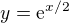$y=\mathrm{e}^{x/2}$