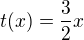 $t(x) = \frac{3}{2}x$