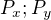 $P_{x};P_{y}$