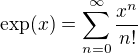 kopírovat do textarea $\exp(x) = \sum^{\infty}_{n = 0} \frac{x^n}{n!}$