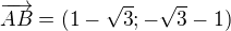 $\overrightarrow{AB}=(1-\sqrt3;-\sqrt3-1)$
