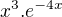 $x^{3} . e^{-4x}$