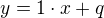 $y=1\cdot x+q$