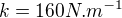 $k=160N.m^{-1}$