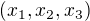 $(x_1, x_2,x_3)$