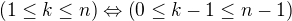 kopírovat do textarea $\(1\leq k\leq n\)\Leftrightarrow\(0\leq k-1\leq n-1\)$