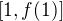 $[1,f(1)]$