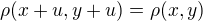 $\rho(x + u, y + u) = \rho(x, y)$