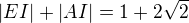 $|EI|+|AI|=1+2\sqrt{2}$
