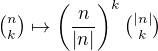 $\tbinom{n}{k}\mapsto\left(\frac{n}{|n|}\right)^k\tbinom{|n|}{k}$