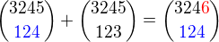 ${{3245}\choose{\color{blue}124}}+{{3245}\choose{123}}={{324\color{red}6}\choose{\color{blue}124}}$