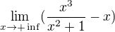 $\lim_{x\to+\inf}(\frac{x^{3}}{x^{2}+1}-x)$