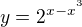 $y=2^{x-x^{^{3}}}$