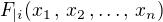 $F_{|i}( x_1\, , \,x_2 \,, \dots , \, x_n )$