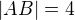 $|AB|=4$