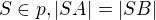 $S\in p,|SA|=|SB|$