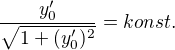 kopírovat do textarea $\frac{y_0'}{\sqrt{1+(y_0')^{2}}}=konst.$