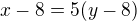 kopírovat do textarea $x - 8 = 5(y - 8)$