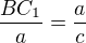 $\frac{BC_1}{a}=\frac{a}{c}$