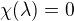 $\chi(\lambda)=0$