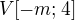 $V[-m;4]$