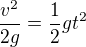 kopírovat do textarea $\frac{v^2}{2g}=\frac12gt^2$