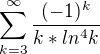 $\sum_{k=3}^{\infty }\frac{(-1)^k}{k*ln^4k}$