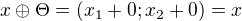 $x\oplus \Theta=(x_1+0;x_2+0)=x$