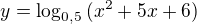 kopírovat do textarea $y=\log_{0,5}{(x^2+5x+6)}$