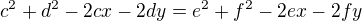 kopírovat do textarea $c^{2} + d^{2} - 2cx -2dy = e^{2} + f^{2} - 2ex - 2fy$