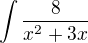 kopírovat do textarea $\int \frac{8}{x^2 + 3x}$