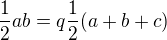$\frac12 ab = q \frac 12 (a + b + c)$