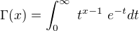 kopírovat do textarea $\Gamma(x) = \int_{0}^{\infty } t^{x-1} e^{-t}dt$